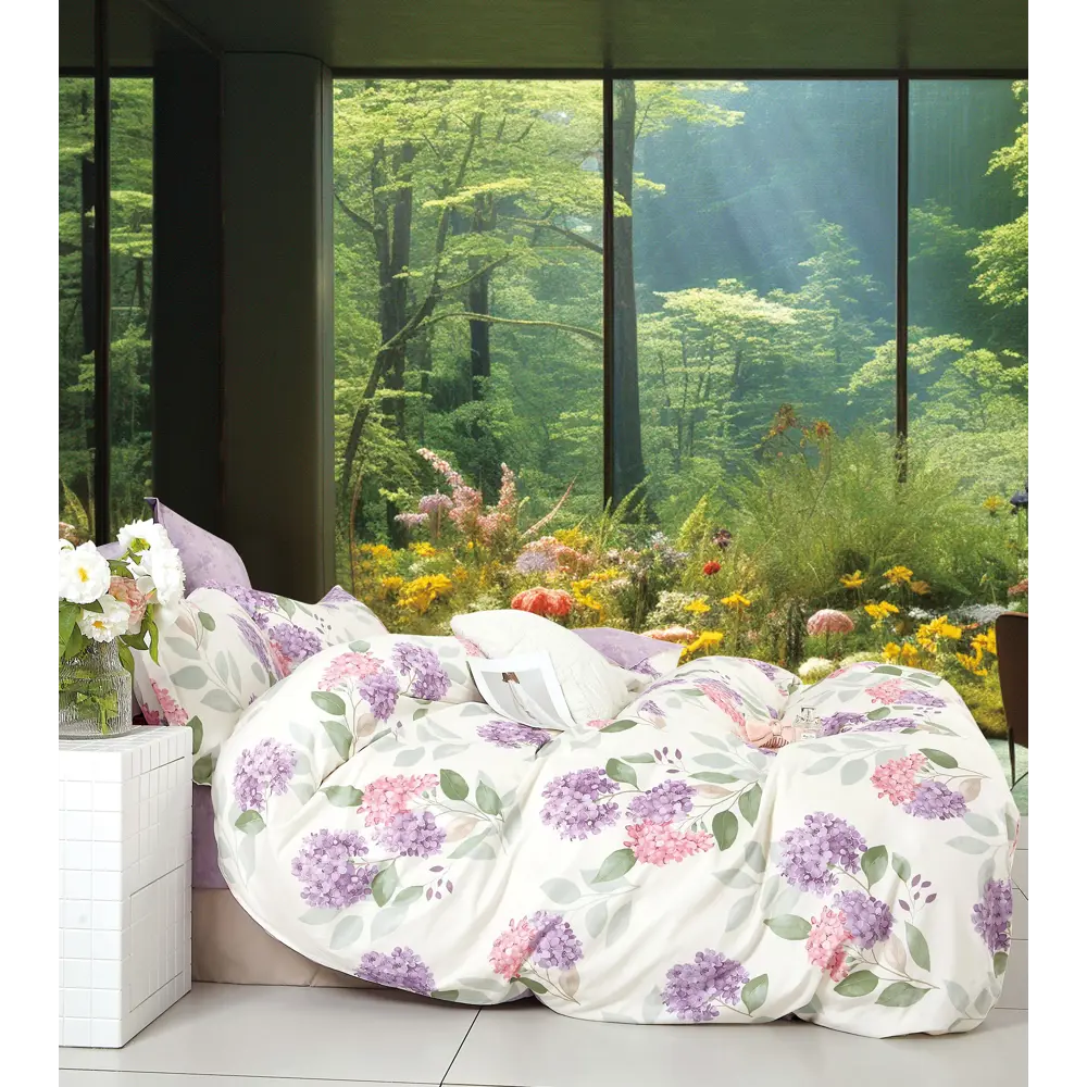 Фото Комплект постельного белья Tango Twill 2-спальный сатин наволочки 70x70 - 2 шт цвет белый/сиреневый TPIG2-1935-70 Фото Комплект постельного белья Tango Twill 2-спальный сатин наволочки 70x70 - 2 шт цвет белый/сиреневый TPIG2-1935-70