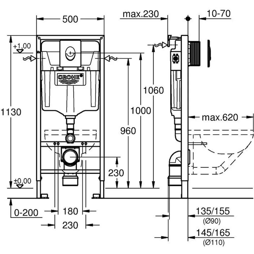 Фото 4 Инсталляция GROHE Rapid SL с клавишей смыва Skate Air (3 реж) 3-в-1 (113 м)(38721001) и унитаз 52x37 Soft-Close белый матовый квадрат Фото 4 Инсталляция GROHE Rapid SL с клавишей смыва Skate Air (3 реж) 3-в-1 (113 м)(38721001) и унитаз 52x37 Soft-Close белый матовый квадрат