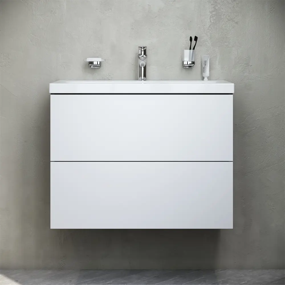 Фото 3 Тумба под раковину подвесная Am.pm M90FHX0752WC075WG-P22 75см цвет белый Фото 3 Тумба под раковину подвесная Am.pm M90FHX0752WC075WG-P22 75см цвет белый