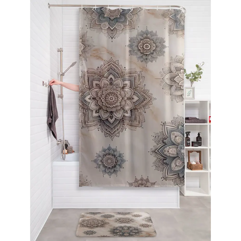 Фото 4 Шторка для ванной комнаты JOYARTY sc_sd1143 200x180см цвет разноцветный