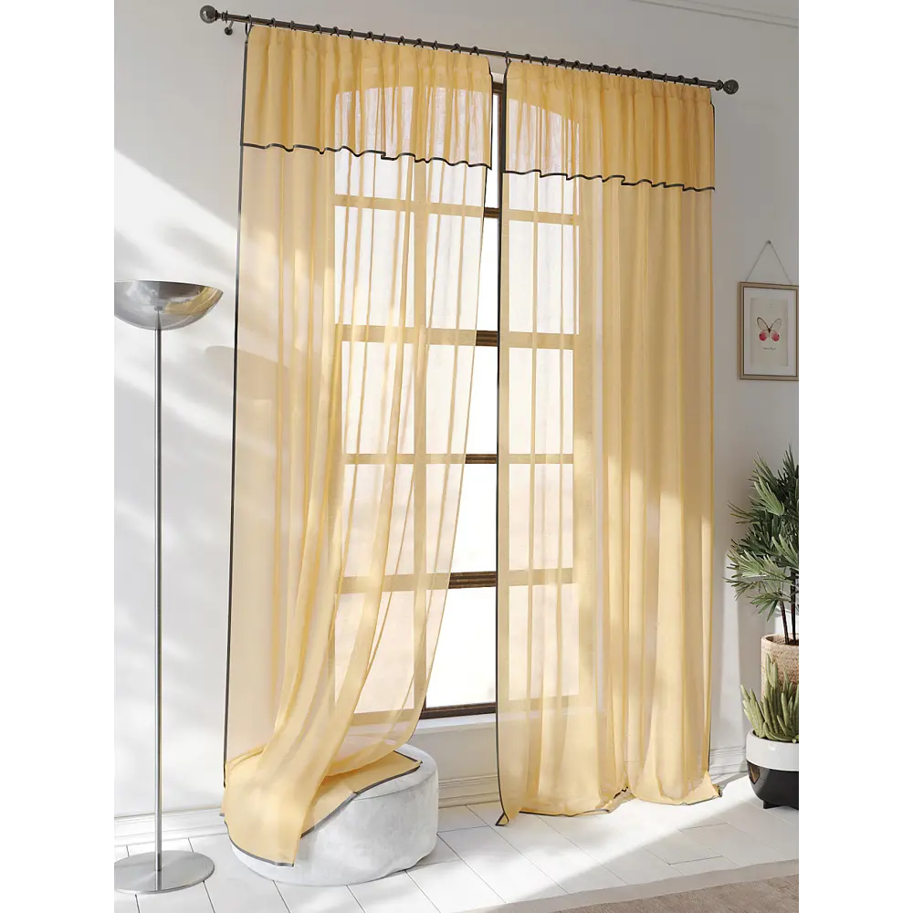 Фото 2 Тюль Helga Базовая коллекция HH207237 на шторной ленте 250x200 см цвет золотой Фото 2 Тюль Helga Базовая коллекция HH207237 на шторной ленте 250x200 см цвет золотой