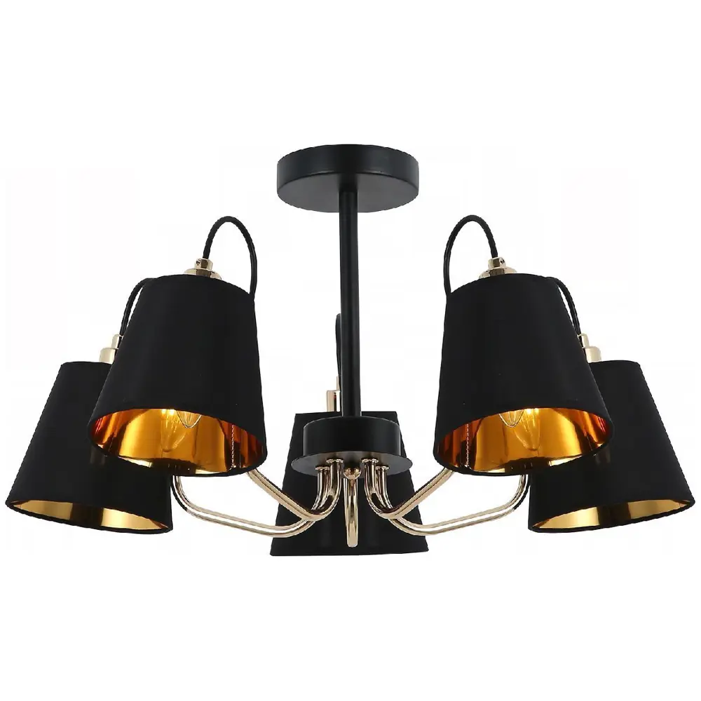 Фото Люстра на штанге Illumico Нет Il6120-5cou-79 bk gd 5 лампа 10 м² цвет черный Фото Люстра на штанге Illumico Нет Il6120-5cou-79 bk gd 5 лампа 10 м² цвет черный