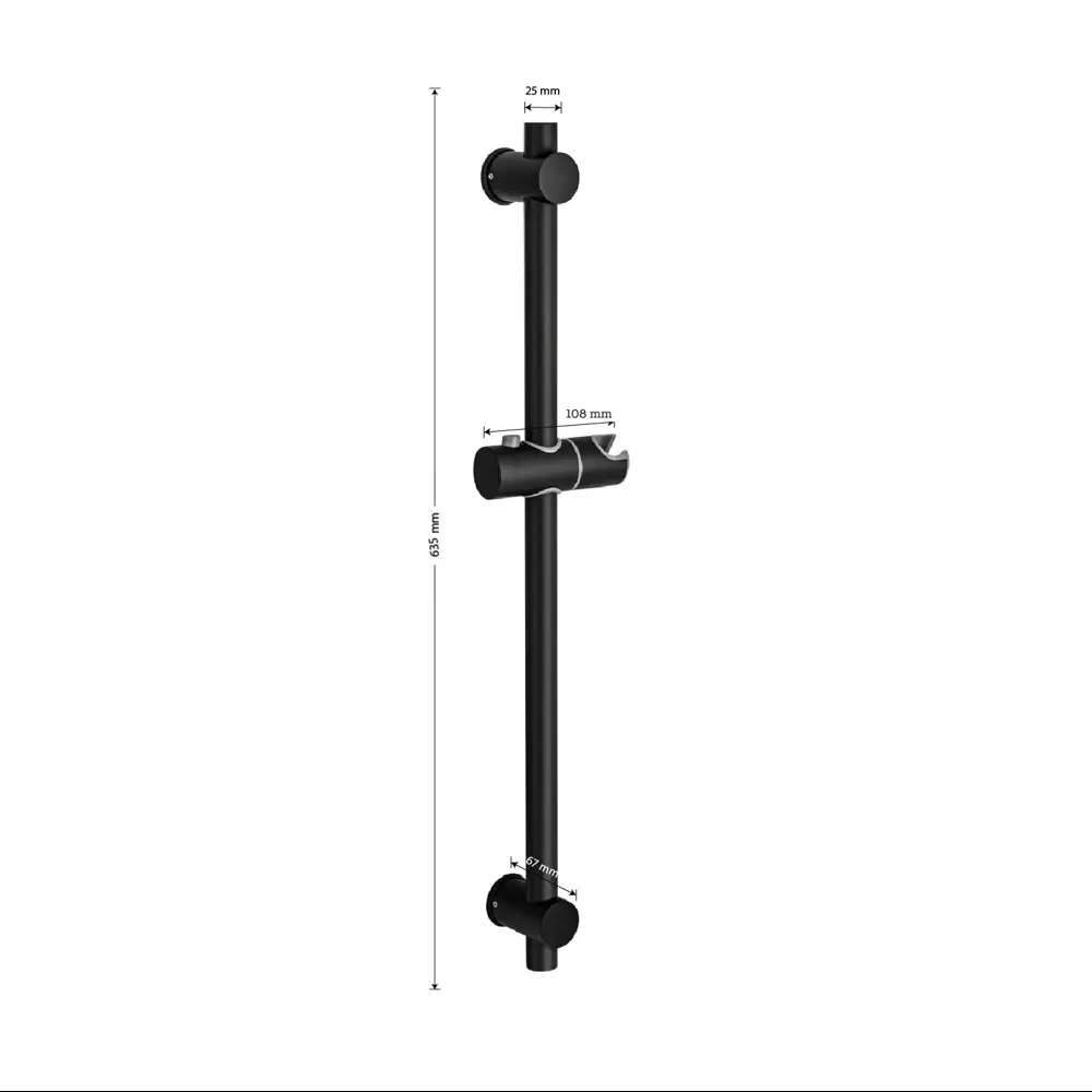 Фото Душевая штанга Wasser zimmer Zm-584h 63см цвет черный Фото Душевая штанга Wasser zimmer Zm-584h 63см цвет черный