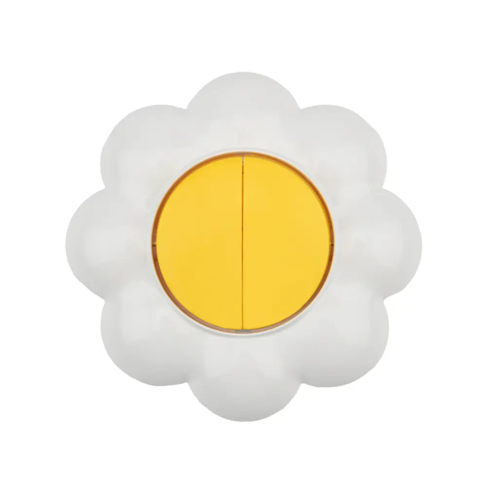 Фото Выключатель встраиваемый Kranz Happy Ромашка KR-78-0621 2 клавиши цвет белый/желтый