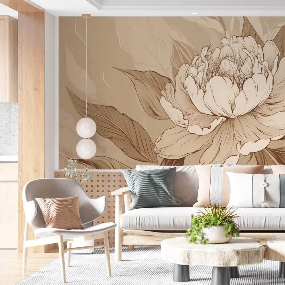 Фото 15 Фотообои флизелиновые Urban Style Пион бежево-коричневый UST7828, 300x200 см Фото 15 Фотообои флизелиновые Urban Style Пион бежево-коричневый UST7828, 300x200 см