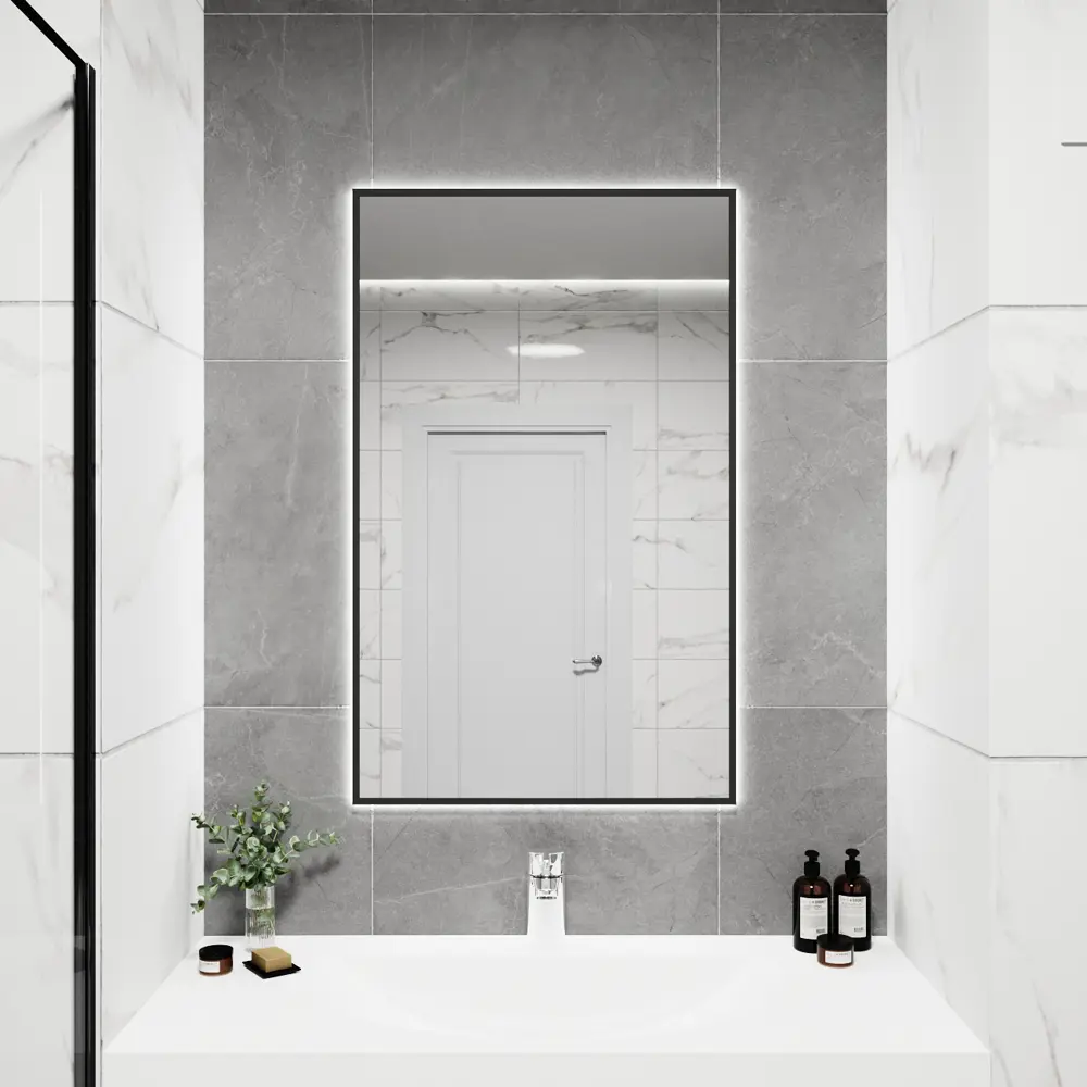 Фото Зеркало со встроенной подсветкой One mirror 11070чсх 70x110 см Фото Зеркало со встроенной подсветкой One mirror 11070чсх 70x110 см