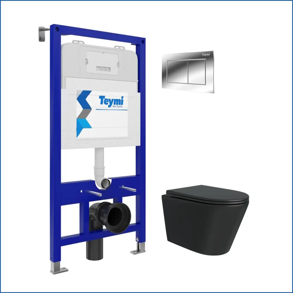 Фото 2 Комплект инсталляция с унитазом Teymi F08898 цвет черный Фото 2 Комплект инсталляция с унитазом Teymi F08898 цвет черный