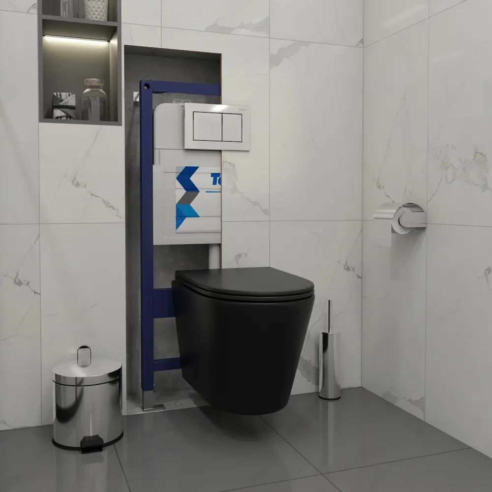 Фото 4 Комплект инсталляция с унитазом Teymi F08898 цвет черный Фото 4 Комплект инсталляция с унитазом Teymi F08898 цвет черный