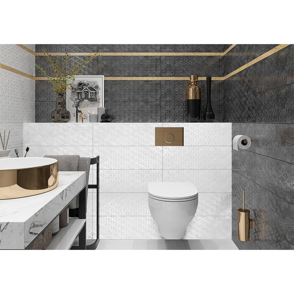 Фото 3 Плитка облицовочная ALMA CERAMICA Rubi рельефная 20x60x0.8 15 шт в уп цвет графит Фото 3 Плитка облицовочная ALMA CERAMICA Rubi рельефная 20x60x0.8 15 шт в уп цвет графит