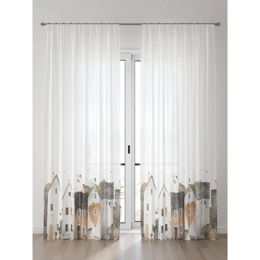 Фото Тюль Comfy Way Алоуна - 151 CW580151-240 150x240 см на шторной ленте цвет бежевый 2 шт