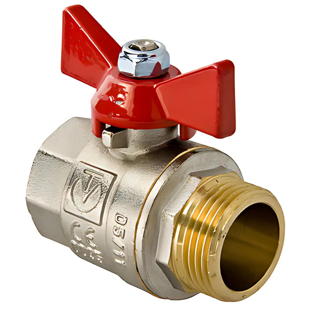 Фото Кран шаровой прямой Valtec 508691 PN40 3/4" ВР-НР латунь ручка бабочка Фото Кран шаровой прямой Valtec 508691 PN40 3/4" ВР-НР латунь ручка бабочка