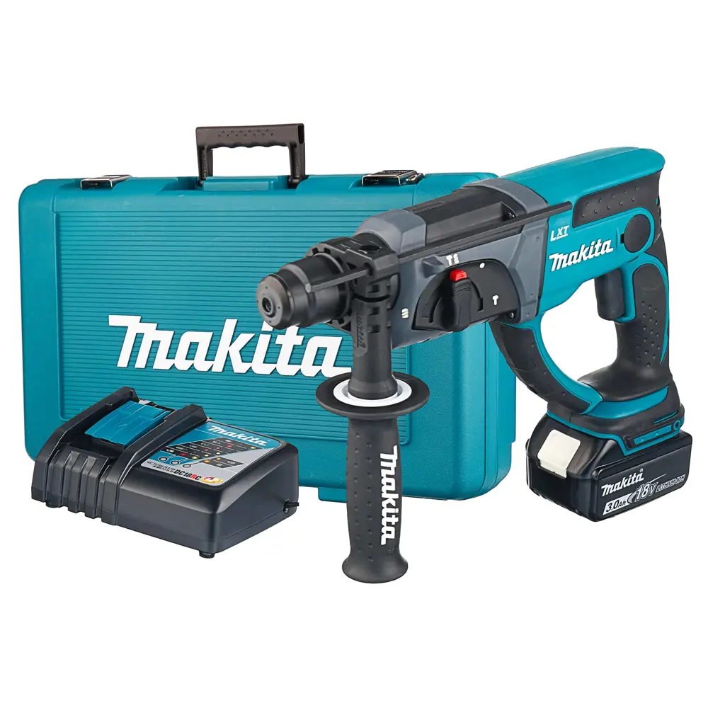 Фото Перфоратор аккумуляторный бесщеточный SDS Plus Makita DHR202RF, 18 В Li-Ion 1x3 Ач, 1.9 Дж Фото Перфоратор аккумуляторный бесщеточный SDS Plus Makita DHR202RF, 18 В Li-Ion 1x3 Ач, 1.9 Дж