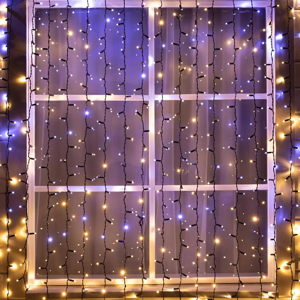 Фото 2 Электрогирлянда универсальная Luazon lighting 3584276 занавес 2x2 м 760 ламп теплый белый 1 режим работы Фото 2 Электрогирлянда универсальная Luazon lighting 3584276 занавес 2x2 м 760 ламп теплый белый 1 режим работы