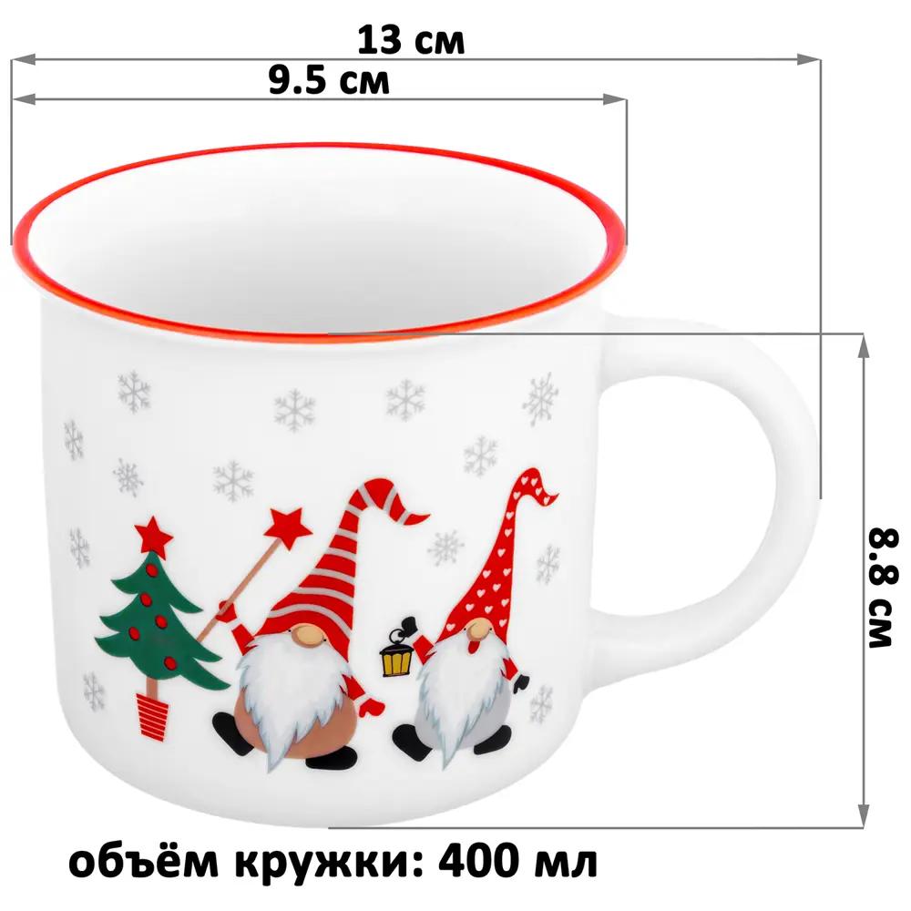 Фото 2 Набор кружек Elan gallery фарфор цвет разноцветный 880141