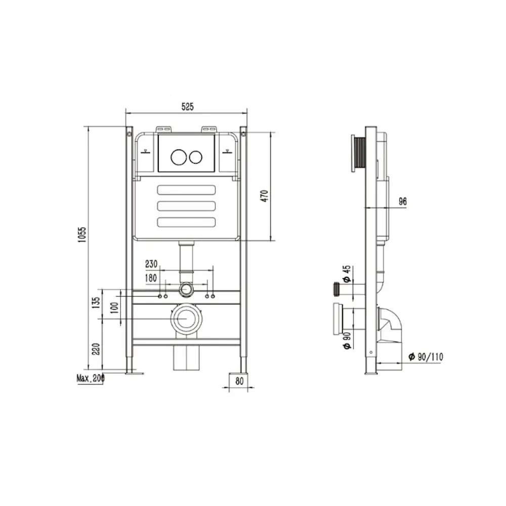 Фото 7 Инсталляция с унитазом комплект 5 в 1 Teymi F13423 унитаз подвесной безободковый Helmi S кнопка нержавеющая сталь