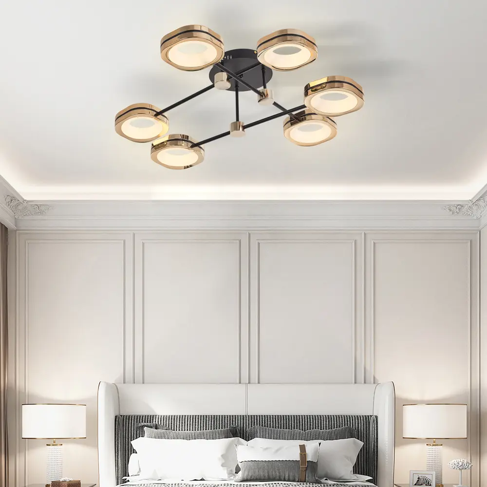 Фото 2 Люстра потолочная светодиодная Arte Milano Ferrara71040 3327.9997-6-750-h250-led90w.bk-g нейтральный белый свет цвет черный Фото 2 Люстра потолочная светодиодная Arte Milano Ferrara71040 3327.9997-6-750-h250-led90w.bk-g нейтральный белый свет цвет черный