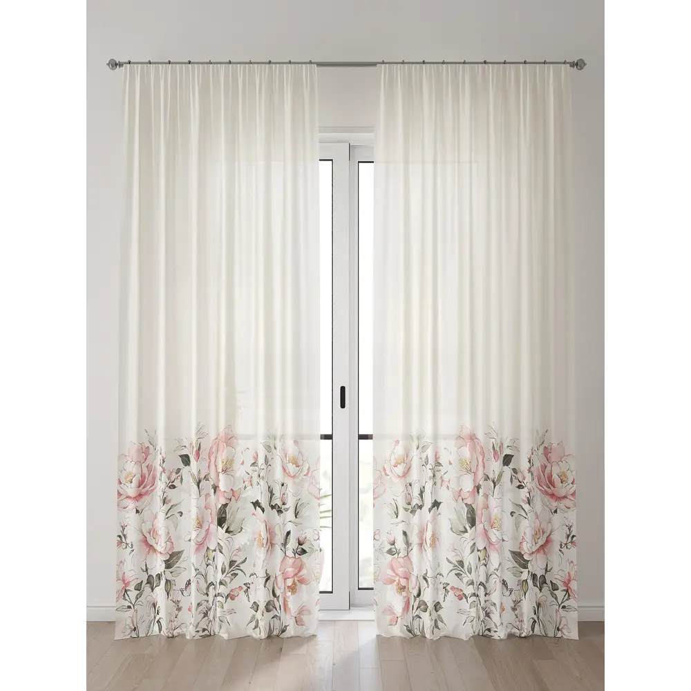 Фото Тюль Comfy Way Алоуна - 142 CW580142-240 150x240 см на шторной ленте цвет бежевый 2 шт