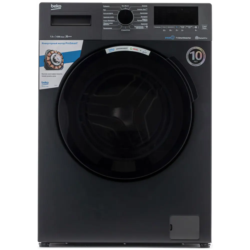 Фото 2 Стиральная машина Beko WSPE7H616A 59.6x84x45 см, 7.5 кг, цвет антрацит