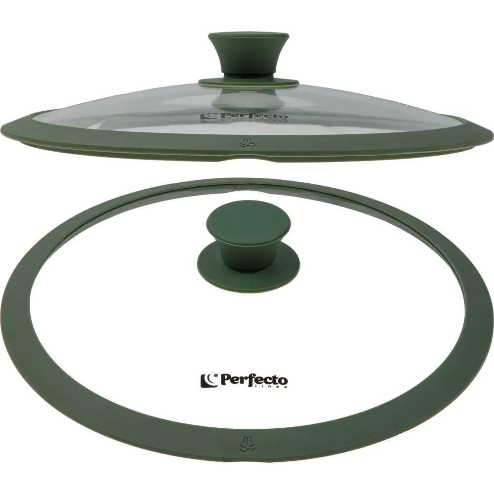 Фото 2 Крышка стеклянная для сковороды 24 см PERFECTO LINEA Natural Green (25-024322) Фото 2 Крышка стеклянная для сковороды 24 см PERFECTO LINEA Natural Green (25-024322)
