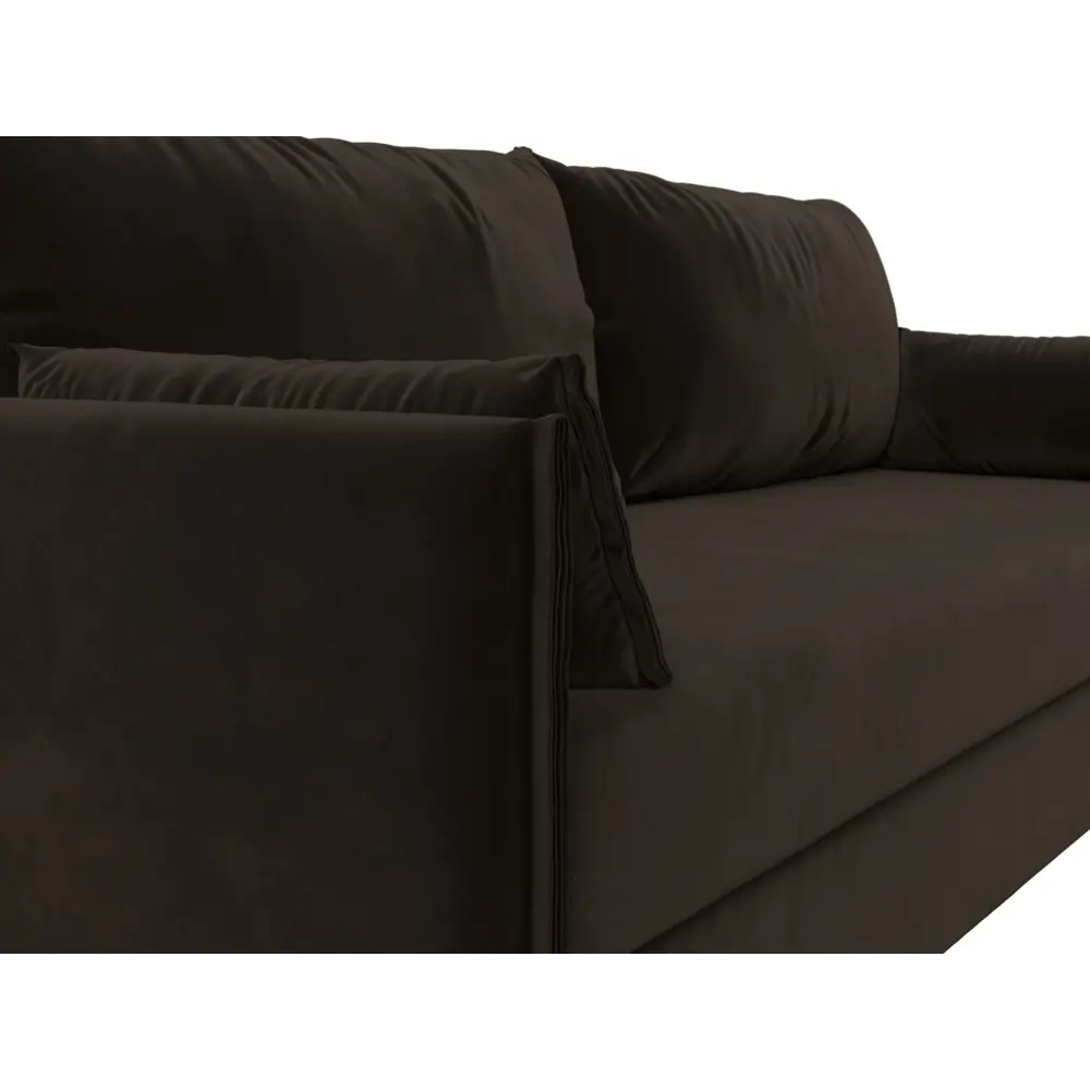 Фото 3 Диван прямой Сайгон Лига диванов 115113 203x90x105 см микровельвет цвет коричневый