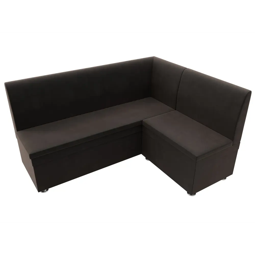 Фото 5 Диван кухонный угловой Уют правый угол Лига диванов 109624 152x89x126 см велюр цвет коричневый