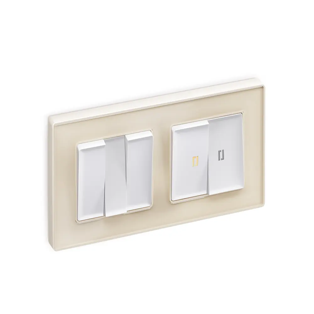 Фото 2 Выключатель проходной встраиваемый Ambrella volt Альфа MA124030 2 клавиши с подсветкой 3200K цвет белый матовый