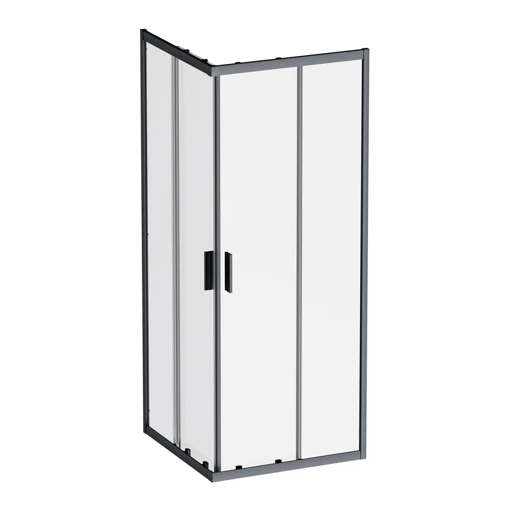 Фото Душевой уголок Am.pm Gem W90G-403-8080-BT угол 80x80см черный профиль эффект стекла без покрытия Фото Душевой уголок Am.pm Gem W90G-403-8080-BT угол 80x80см черный профиль эффект стекла без покрытия