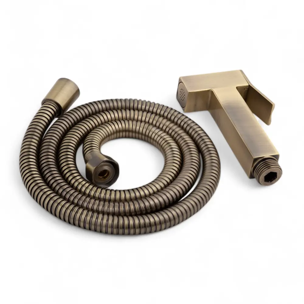 Фото 4 Смеситель с гигиеническим душем для биде Delano MD-67108-S со шлангом, цвет античная бронза Фото 4 Смеситель с гигиеническим душем для биде Delano MD-67108-S со шлангом, цвет античная бронза