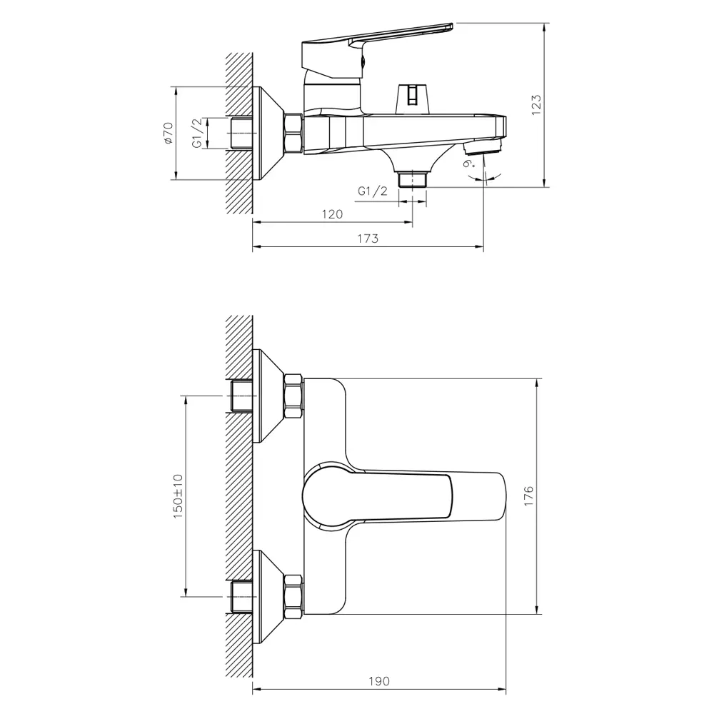 Фото 3 Смеситель для ванны Decoroom DR22036 Фото 3 Смеситель для ванны Decoroom DR22036