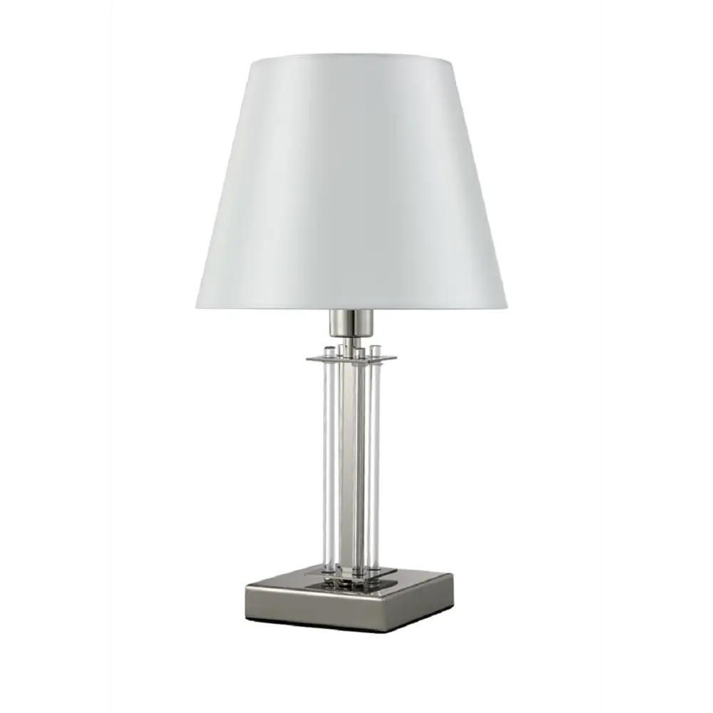 Фото Настольная лампа Crystal Lux Nicolas lg1 nickel-white цвет серый/серебристый Фото Настольная лампа Crystal Lux Nicolas lg1 nickel-white цвет серый/серебристый