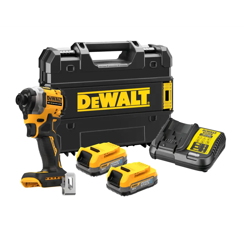 Фото Шуруповерт аккумуляторный бесщеточный Dewalt DCF850E2T, 18 В Li-Ion 2x1.7 Ач 206.2 Нм