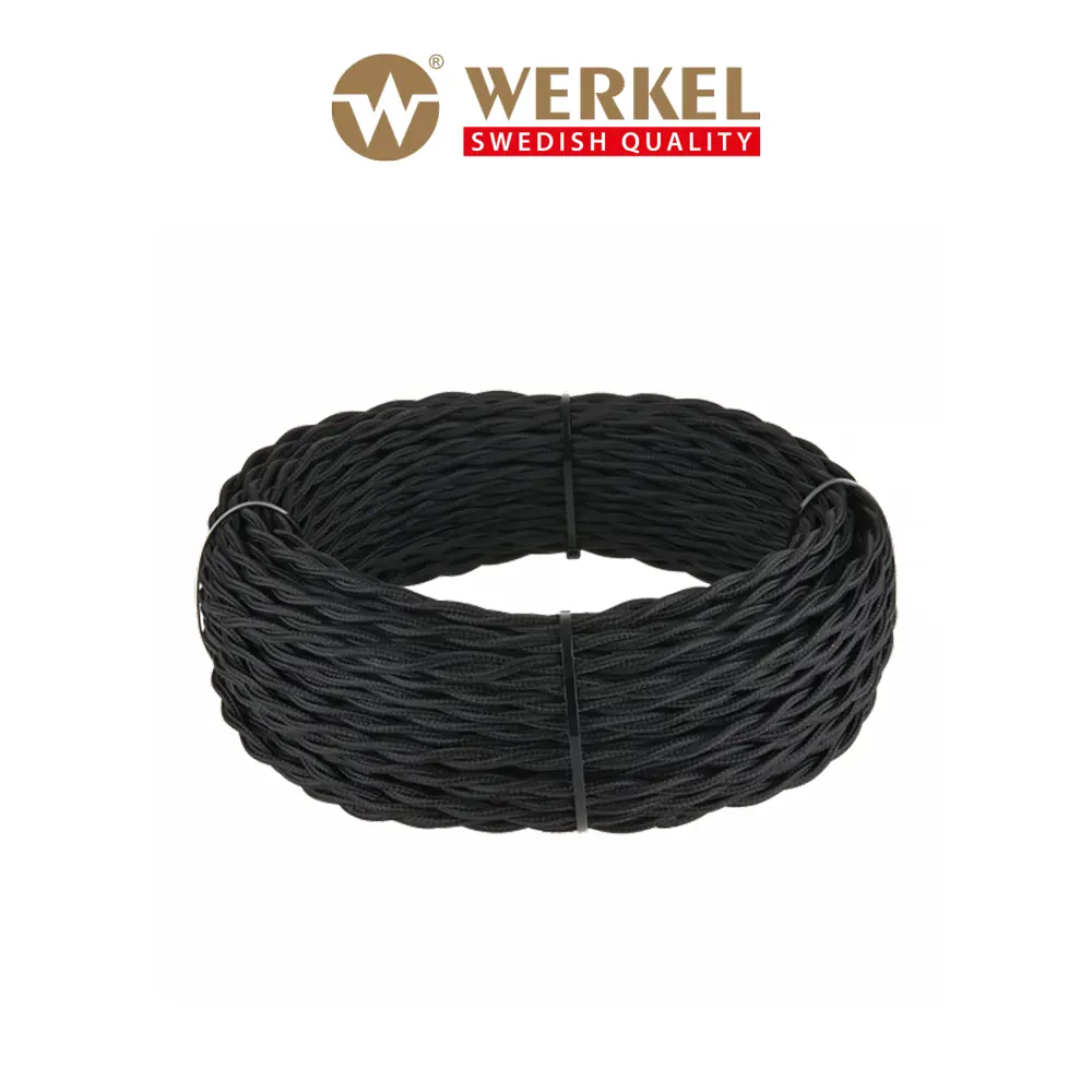 Фото 2 Ретро кабель Werkel W6452608 витой 2x2.5 цвет черный 50 м Фото 2 Ретро кабель Werkel W6452608 витой 2x2.5 цвет черный 50 м