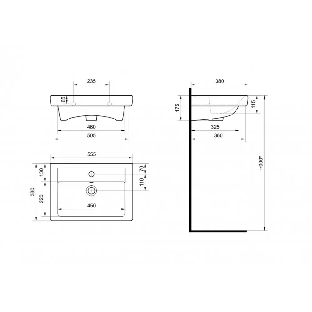 Фото 4 Раковина в ванную Santek Тигода 55 MINI 1WH302127 керамическая