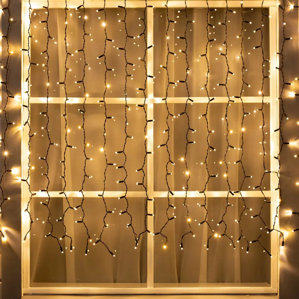Фото 2 Электрогирлянда универсальная Luazon lighting 3584260 занавес 2x2 м 360 ламп теплый белый 1 режим работы Фото 2 Электрогирлянда универсальная Luazon lighting 3584260 занавес 2x2 м 360 ламп теплый белый 1 режим работы