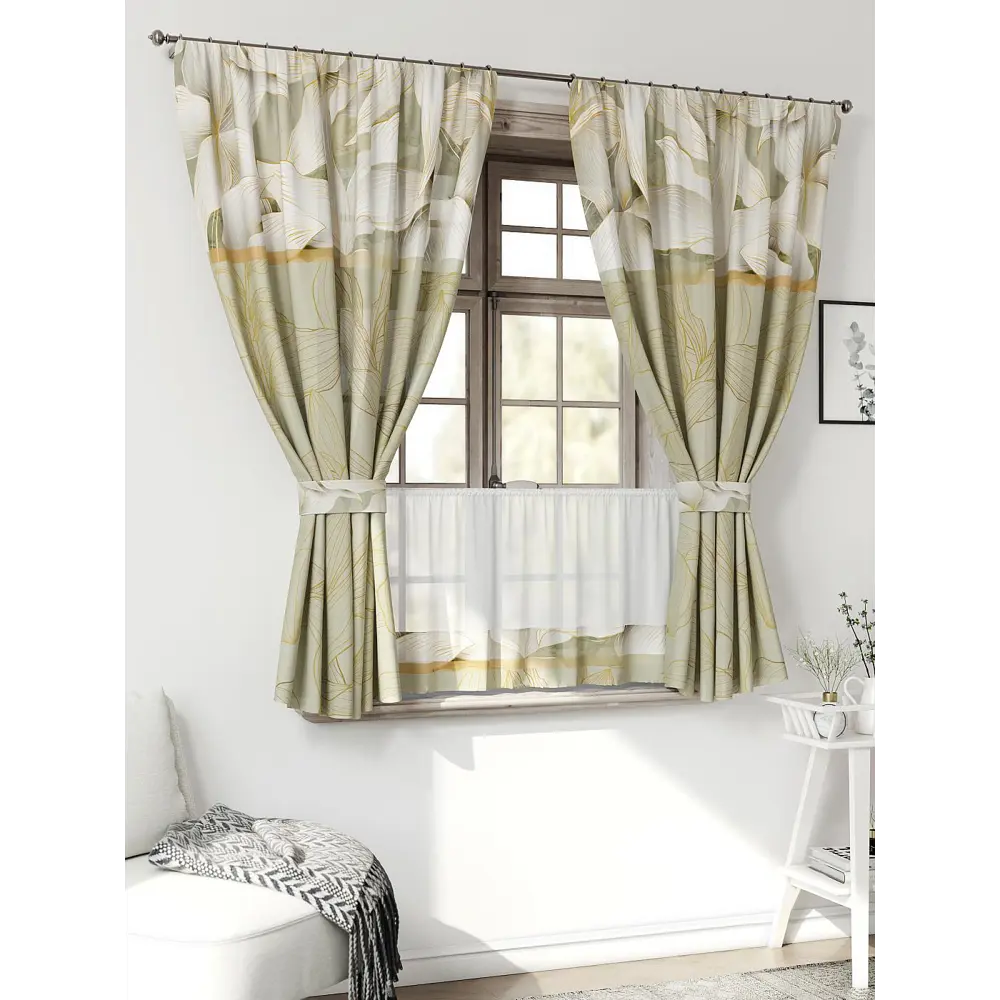 Фото 3 Комплект штор Comfy way CW705133-160 на шторной ленте 160x150 см цвет бежевый, молочный, светло-бежевый, светло-бежевый, темно-бежевый Фото 3 Комплект штор Comfy way CW705133-160 на шторной ленте 160x150 см цвет бежевый, молочный, светло-бежевый, светло-бежевый, темно-бежевый