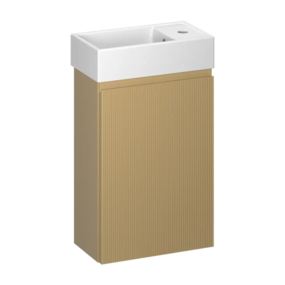 Фото 2 Тумба с раковиной подвесная Wellsee WC Area 20216844R с донным клапаном и сифоном цвет бежевый Фото 2 Тумба с раковиной подвесная Wellsee WC Area 20216844R с донным клапаном и сифоном цвет бежевый