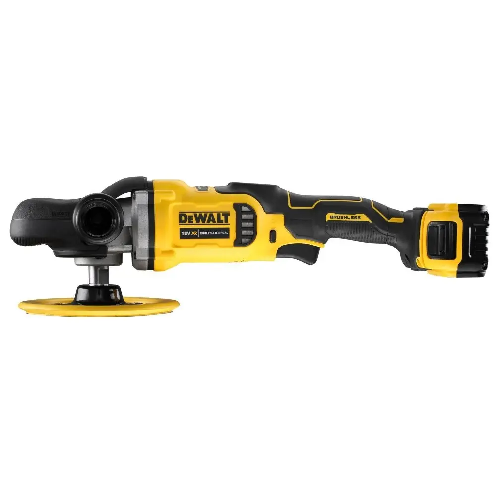 Фото 3 Полировальная шлифмашина аккумуляторная бесщеточная Dewalt DCM849P2, 18 В Li-Ion 2x5 Ач, 180 мм