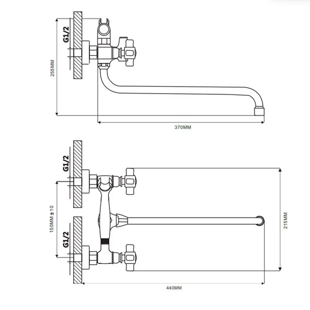 Фото 2 Смеситель для ванны Maxonor MN2018 двухвентильный цвет хром