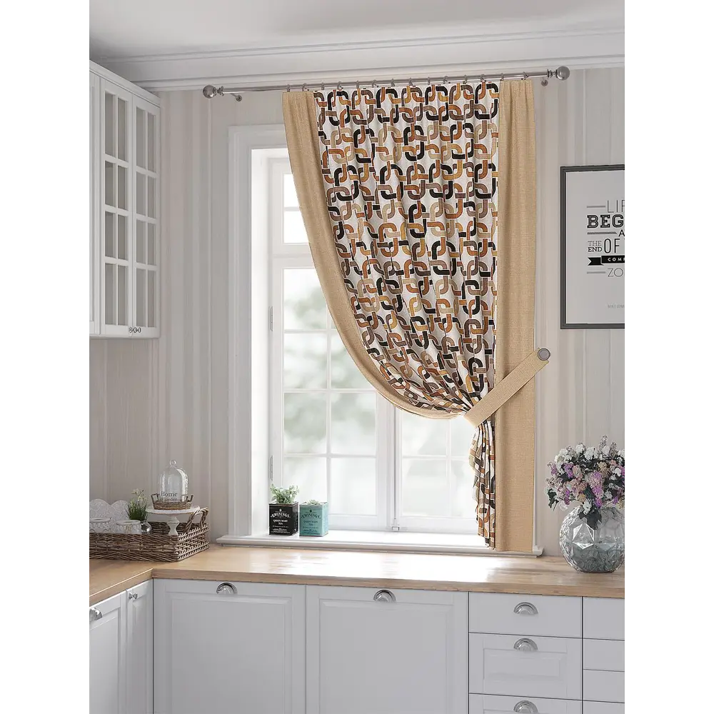 Фото Штора Helga Фолервинс TD-530326 на шторной ленте, 180x150 см, цвет бежевый Фото Штора Helga Фолервинс TD-530326 на шторной ленте, 180x150 см, цвет бежевый