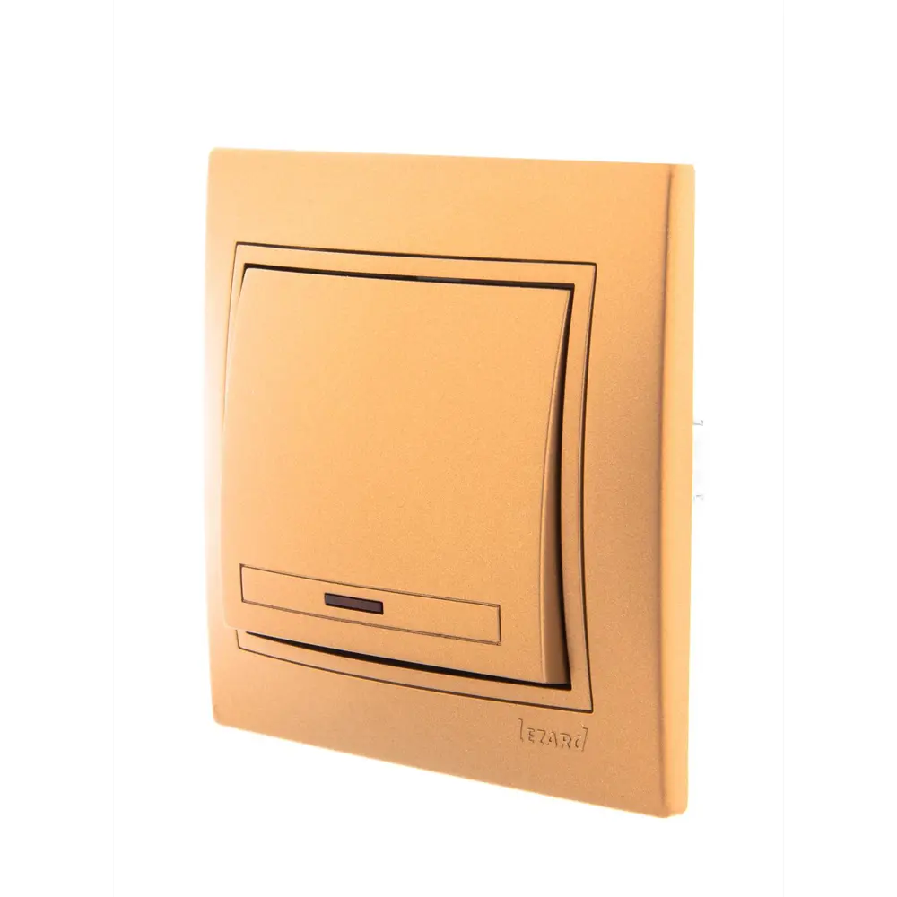 Фото Выключатель встраиваемый Lezard MIRA 701-1313-111 1 клавиша, цвет золотистый