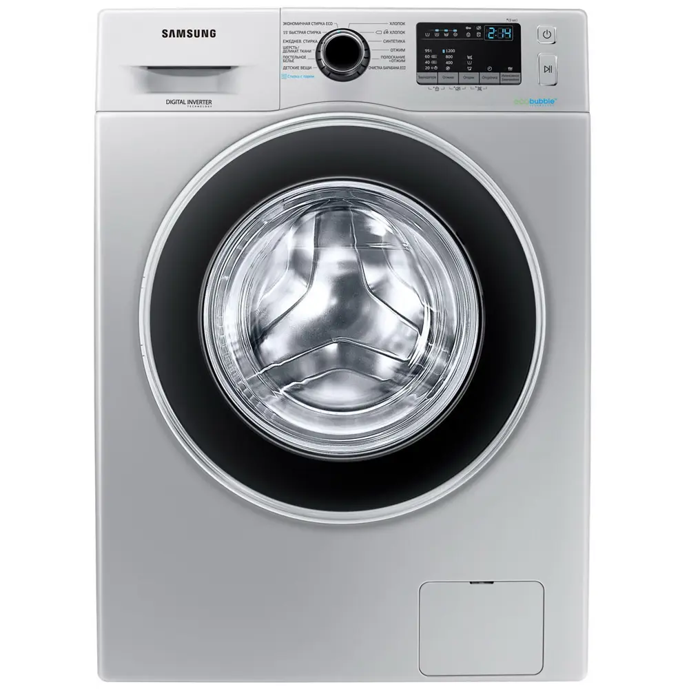 Фото Стиральная машина Samsung Ww60j42e0hs/ld 60x85x45 см 6 кг цвет серебристый Фото Стиральная машина Samsung Ww60j42e0hs/ld 60x85x45 см 6 кг цвет серебристый
