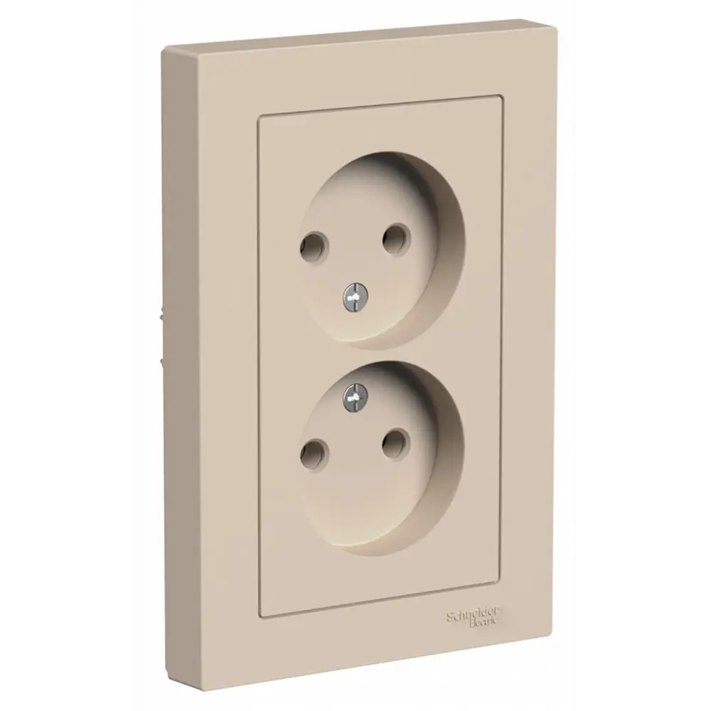 Фото 2 Розетка двойная встраиваемая Systeme electric AtlasDesign ATN001220 цвет песочный Фото 2 Розетка двойная встраиваемая Systeme electric AtlasDesign ATN001220 цвет песочный