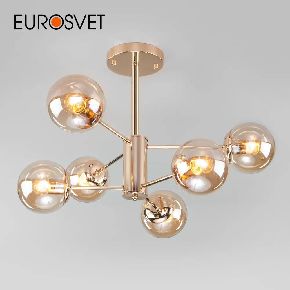 Фото Потолочная люстра EUROSVET 30166/6 золото Фото Потолочная люстра EUROSVET 30166/6 золото