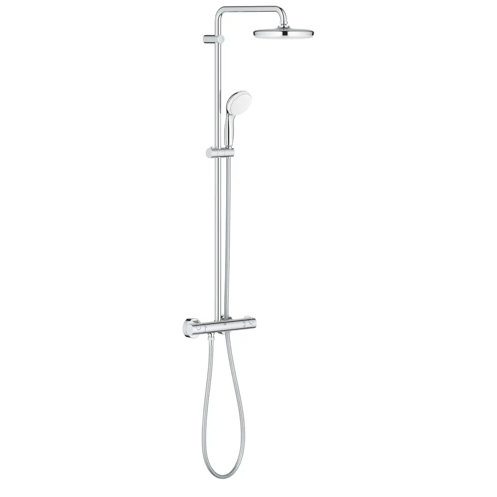 Фото Душевая система GROHE Bau System 210, с термостатическим смесителем цвет хром Фото Душевая система GROHE Bau System 210, с термостатическим смесителем цвет хром