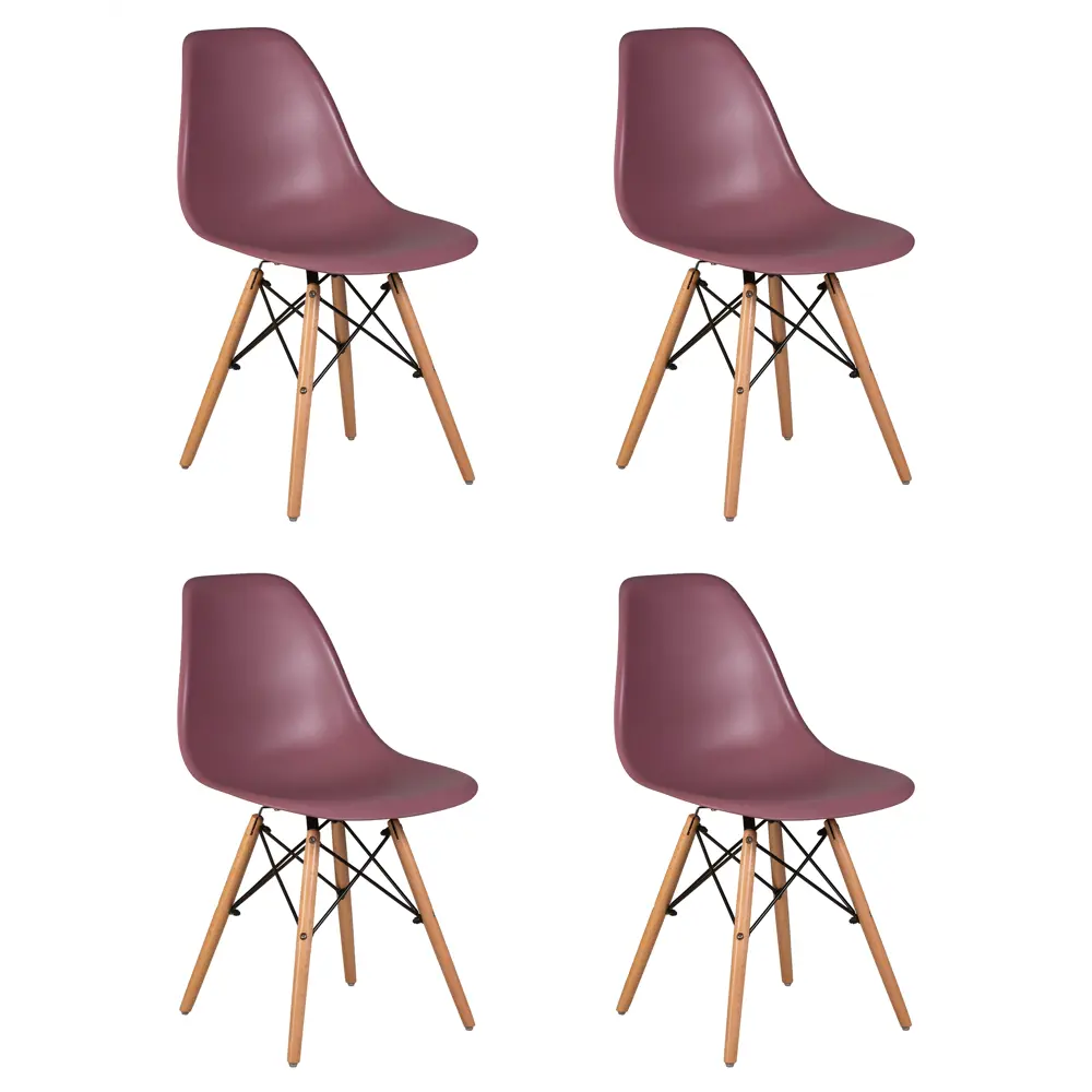 Фото Комплект кухонных стульев 4 шт Dobrin Dsw lmzl-pp638 46x46x53 см пластик цвет бордовый Фото Комплект кухонных стульев 4 шт Dobrin Dsw lmzl-pp638 46x46x53 см пластик цвет бордовый