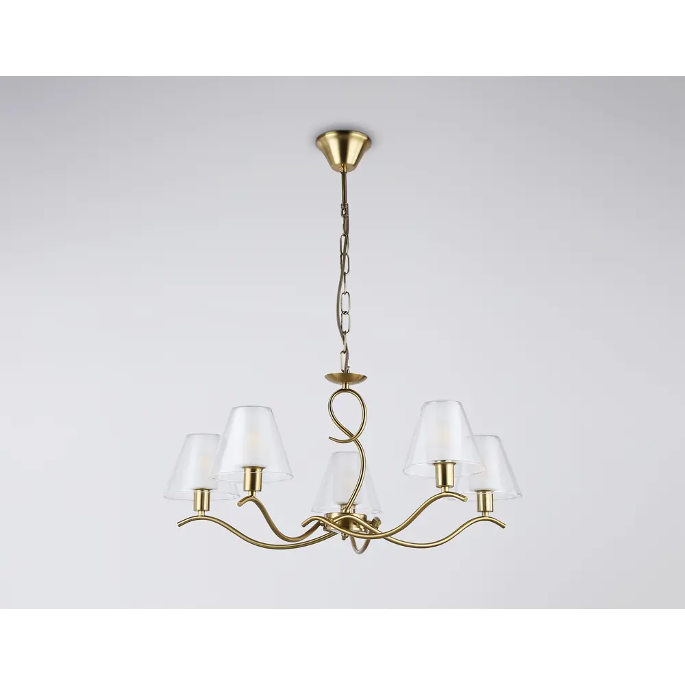 Фото 5 Люстра подвесная Ambrella light High light Lh57091 5 ламп 20 м² цвет белый матовый, латунь Фото 5 Люстра подвесная Ambrella light High light Lh57091 5 ламп 20 м² цвет белый матовый, латунь