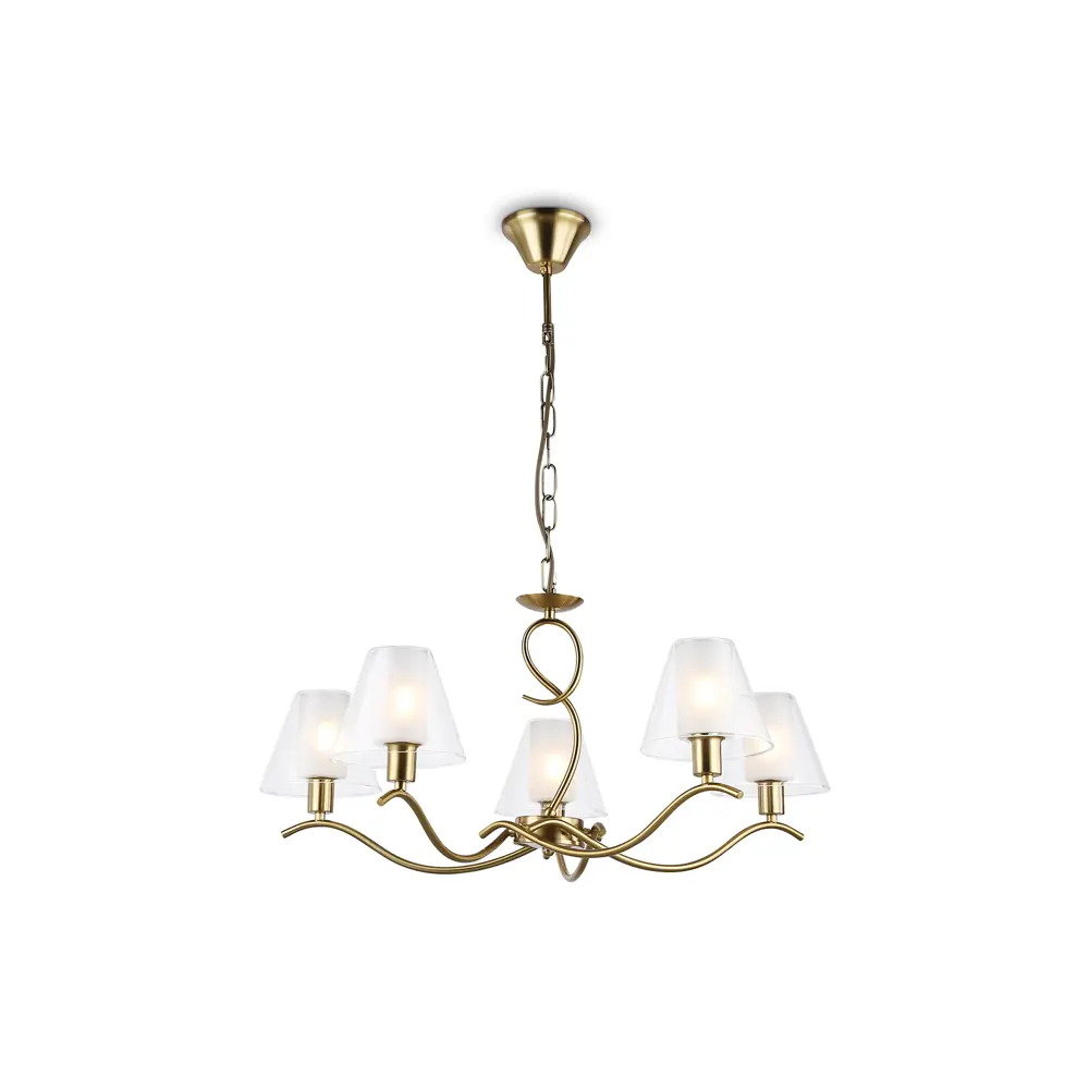 Фото 2 Люстра подвесная Ambrella light High light Lh57091 5 ламп 20 м² цвет белый матовый, латунь Фото 2 Люстра подвесная Ambrella light High light Lh57091 5 ламп 20 м² цвет белый матовый, латунь