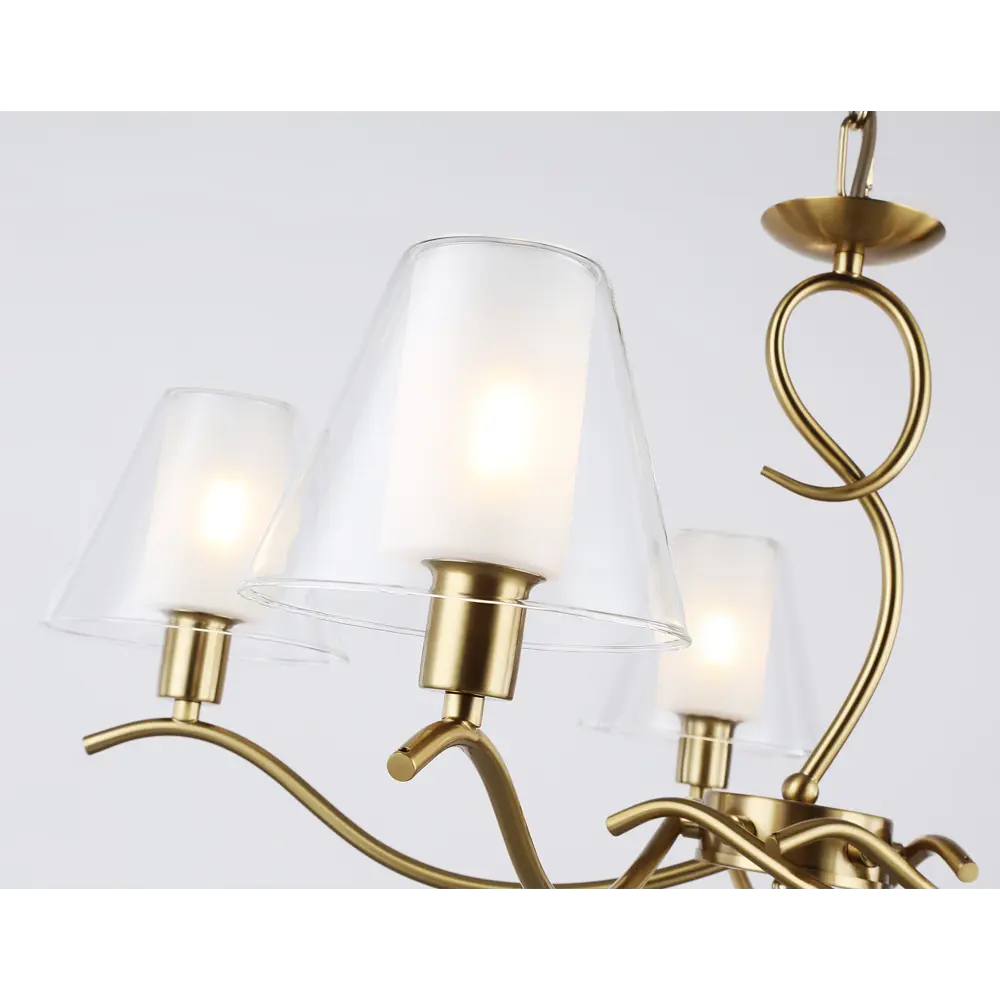 Фото 6 Люстра подвесная Ambrella light High light Lh57091 5 ламп 20 м² цвет белый матовый, латунь Фото 6 Люстра подвесная Ambrella light High light Lh57091 5 ламп 20 м² цвет белый матовый, латунь