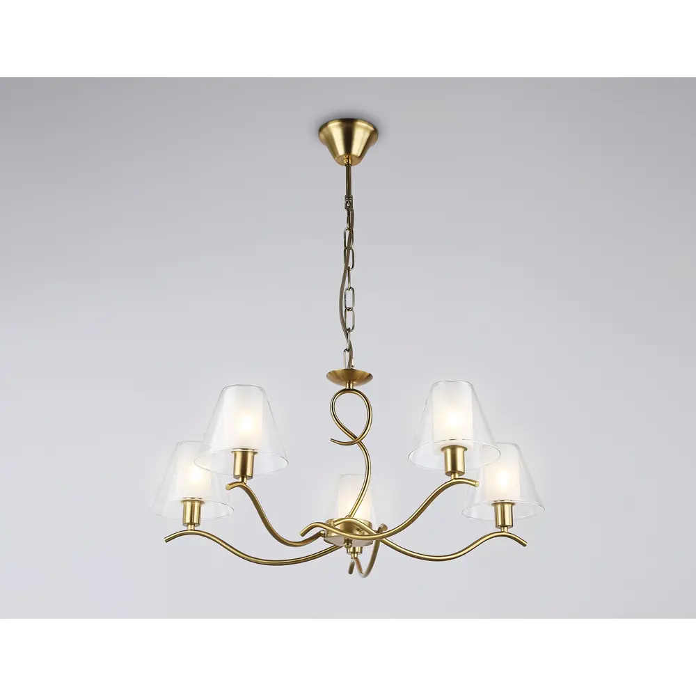 Фото 4 Люстра подвесная Ambrella light High light Lh57091 5 ламп 20 м² цвет белый матовый, латунь Фото 4 Люстра подвесная Ambrella light High light Lh57091 5 ламп 20 м² цвет белый матовый, латунь