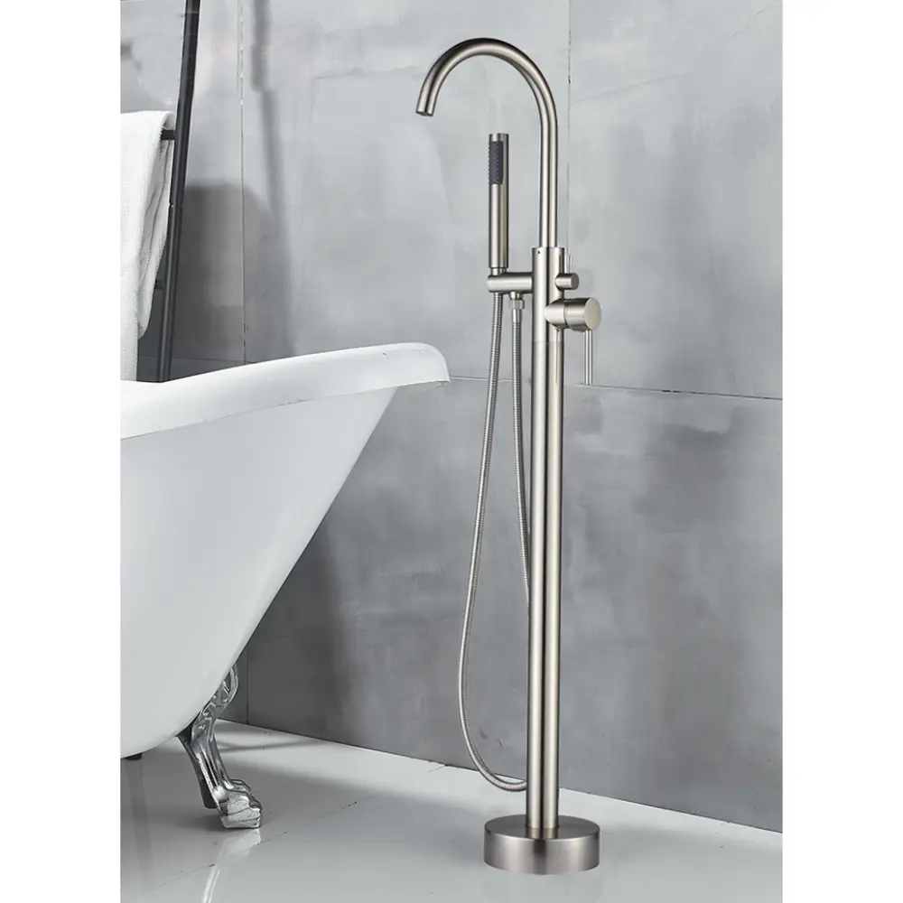 Фото 4 Напольный смеситель для ванны Boch Mann Braies Brush Nickel BM8922 цвет никель матовый Фото 4 Напольный смеситель для ванны Boch Mann Braies Brush Nickel BM8922 цвет никель матовый